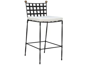 AMALFI - High stainless steel stool with back _ JANUS et Cie